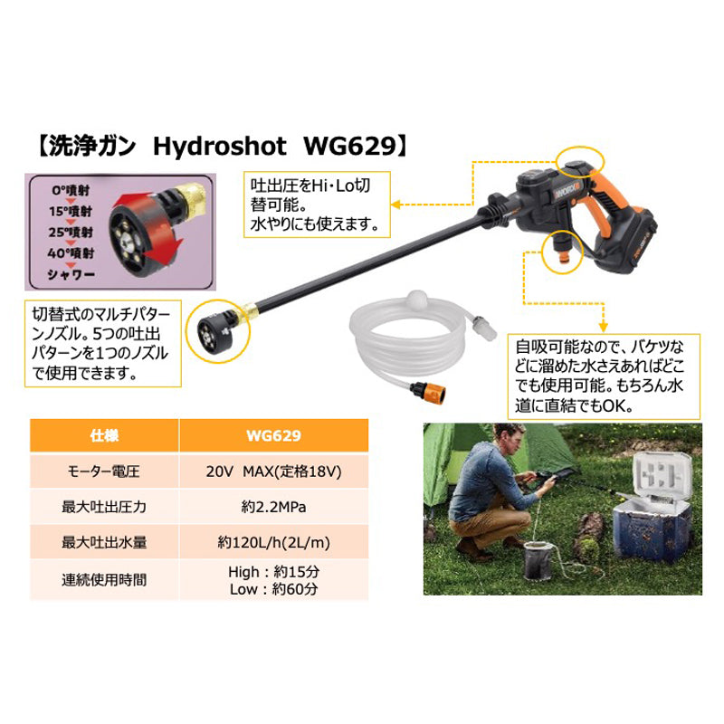 充電式高圧洗浄機／HydoroShot